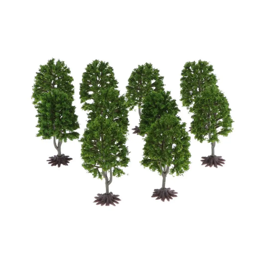 

10pcs Model Tree with Base, 1:100 Scale Diorama Park Garden Miniature Landscape