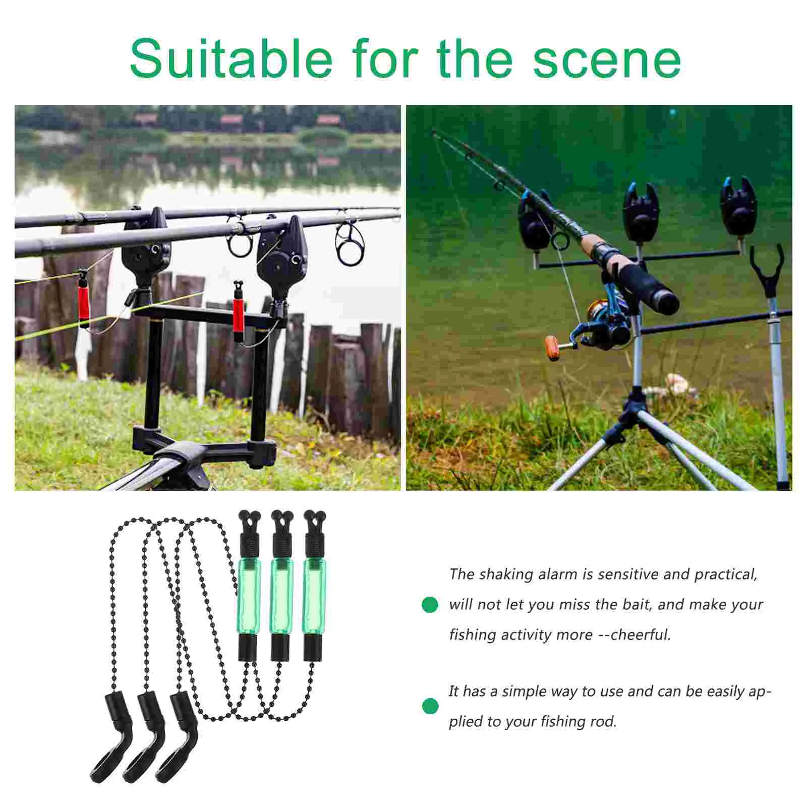 3 Pcs Fishing Alarm Clothes Hanging Rack Professional for Iron Coated Angling