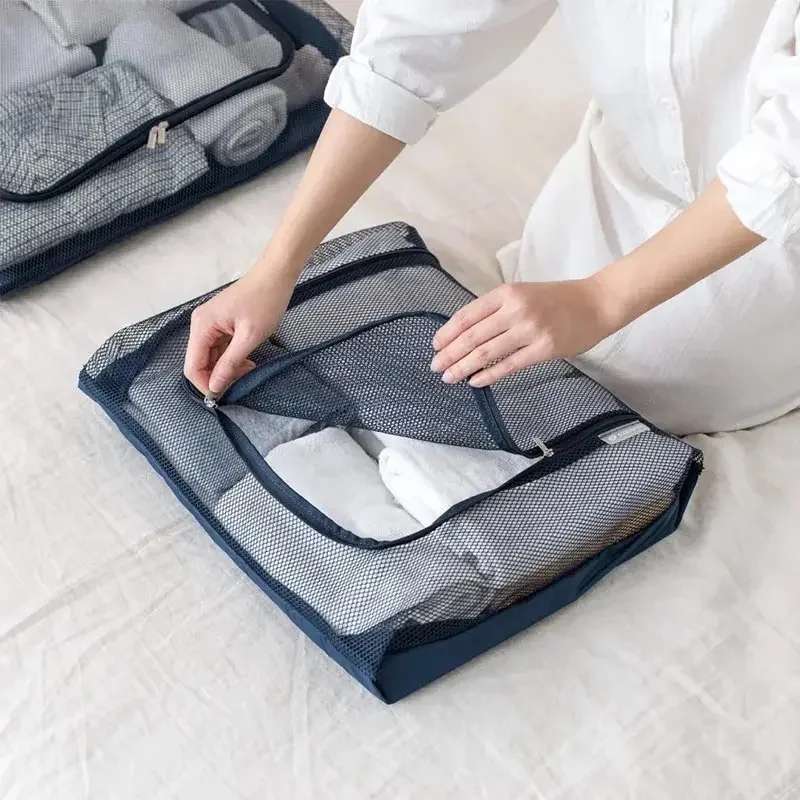 

1PC Travel Home Men's and Women's Clothing Storage Bag Foldable and Portable Large Capacity Breathable Mesh Organizing Bag