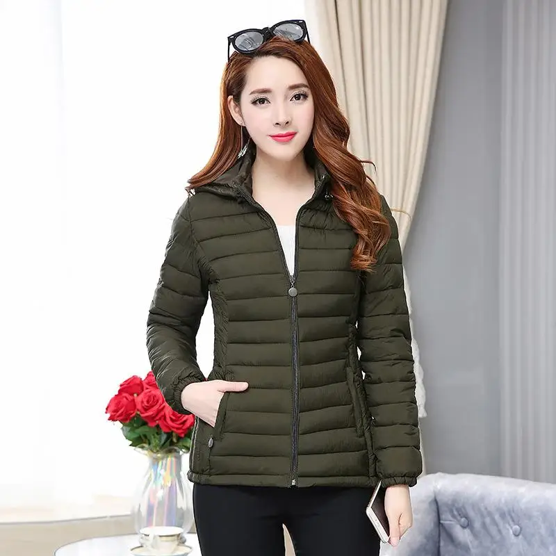 

Ladies Winter Hooded Parka Thickened Warm Jacket Women Slim Fit Cotton Coat Windproof Puffer Outerwear for Cold Weather