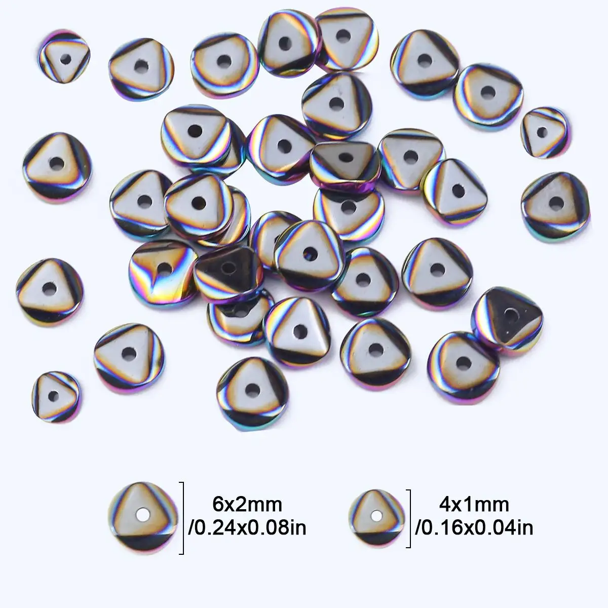 4x1mm 6x2mm Vacuum Plated COIN Round Hematite Gold Color Blue Multi Loose Spacer Beads For Jewelry Making DIY Bracelet Neckalce