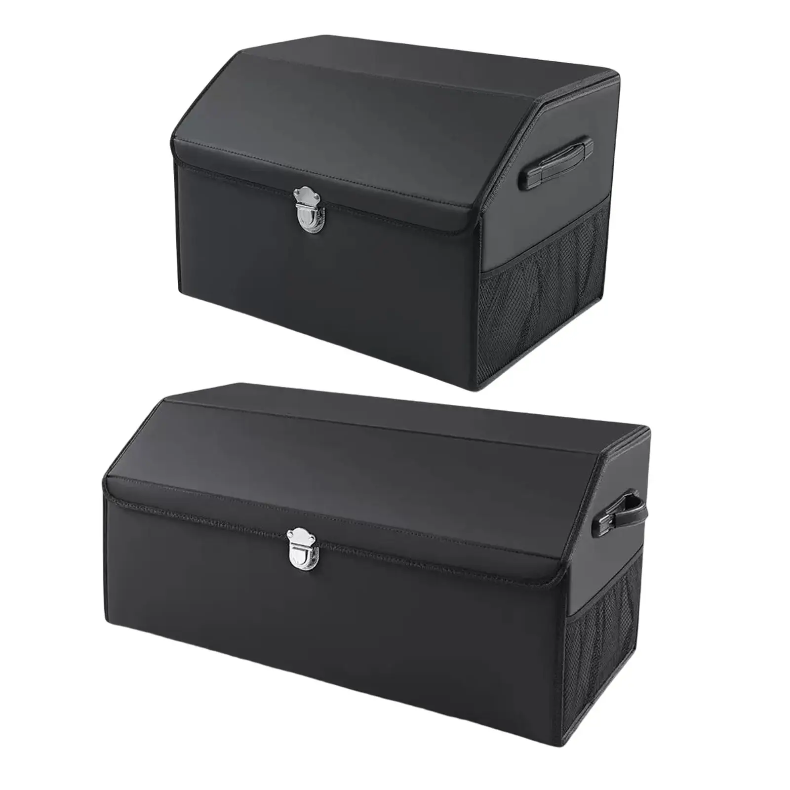 Car Trunk Organizer Car Storage Box Bin with Side Pockets for Cars SUV