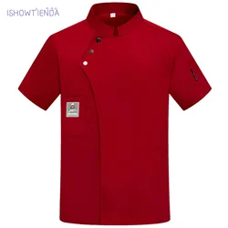 Chef Uniform Restaurant Cafeteria Back Kitchen Breathable Mesh Chef Work Uniform For Men And Women Short Sleeve Summer Hotel