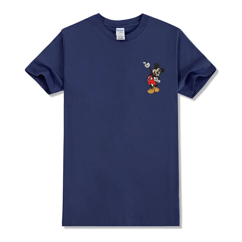 2025 Fashion Europe and America Hot Selling Couple Same Embroidered Men's Fashion T-shirt Men's Disney Mickey T-shirt