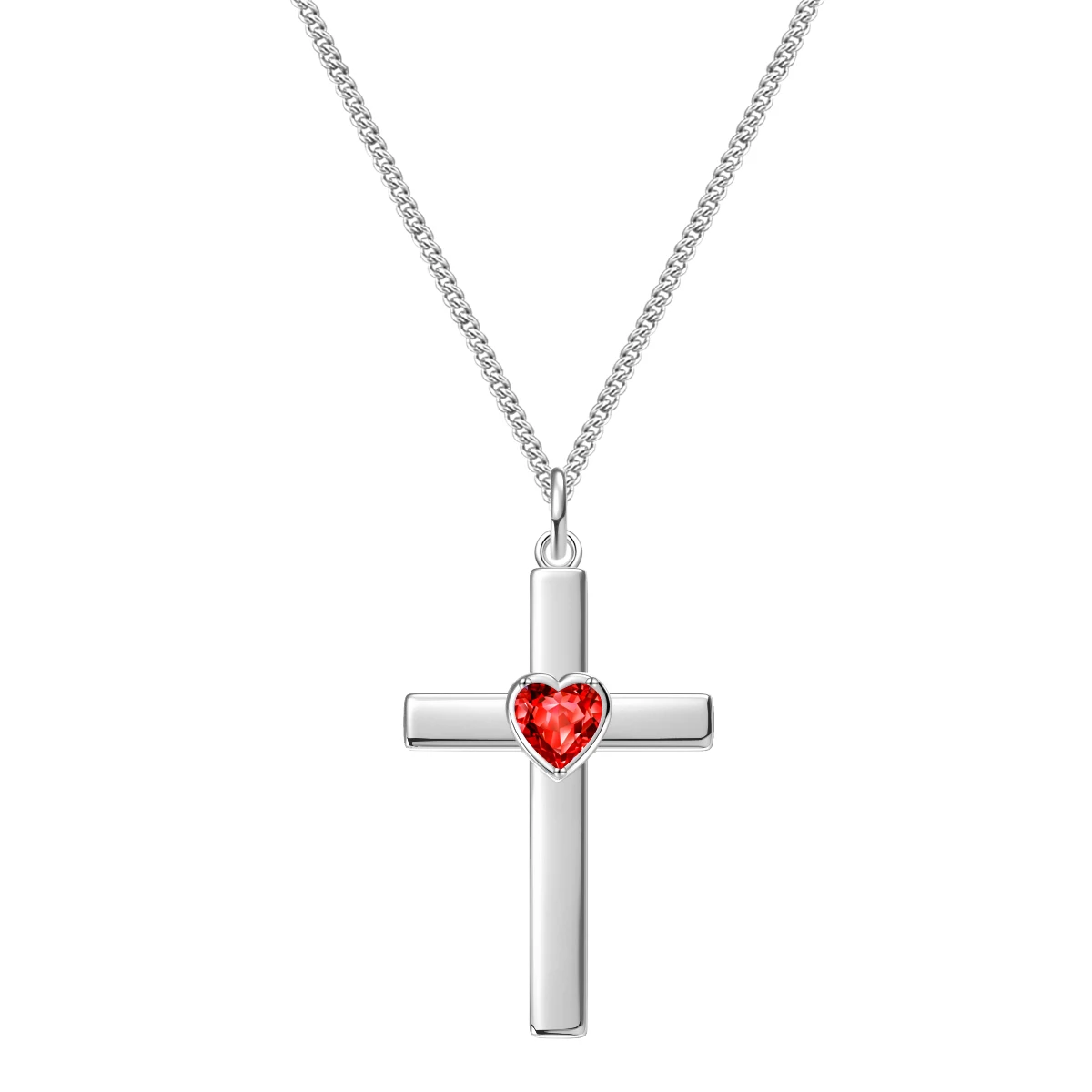 Twelve Star Classic Cross Stainless Steel Romantic Diamond Heart-shaped Women Necklace Cross-border New Jewelry image 4