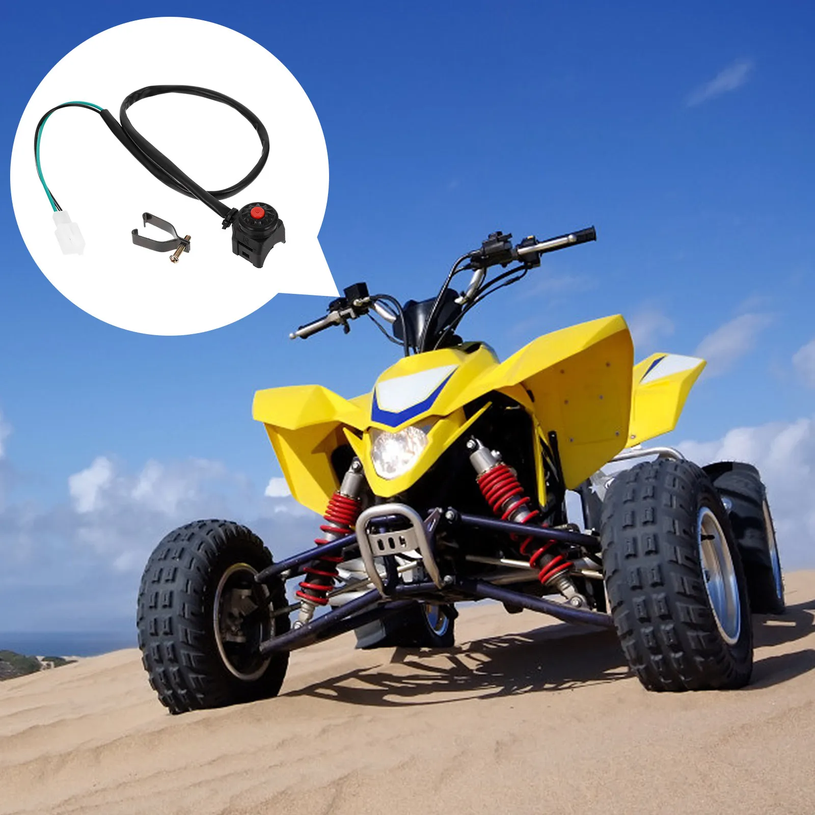 

Motorcycle Stop Switch Kill Button Horn Starter for Motorbike Atv Scooter Replacement Accessory Heavy Duty Plastic Smooth Burr