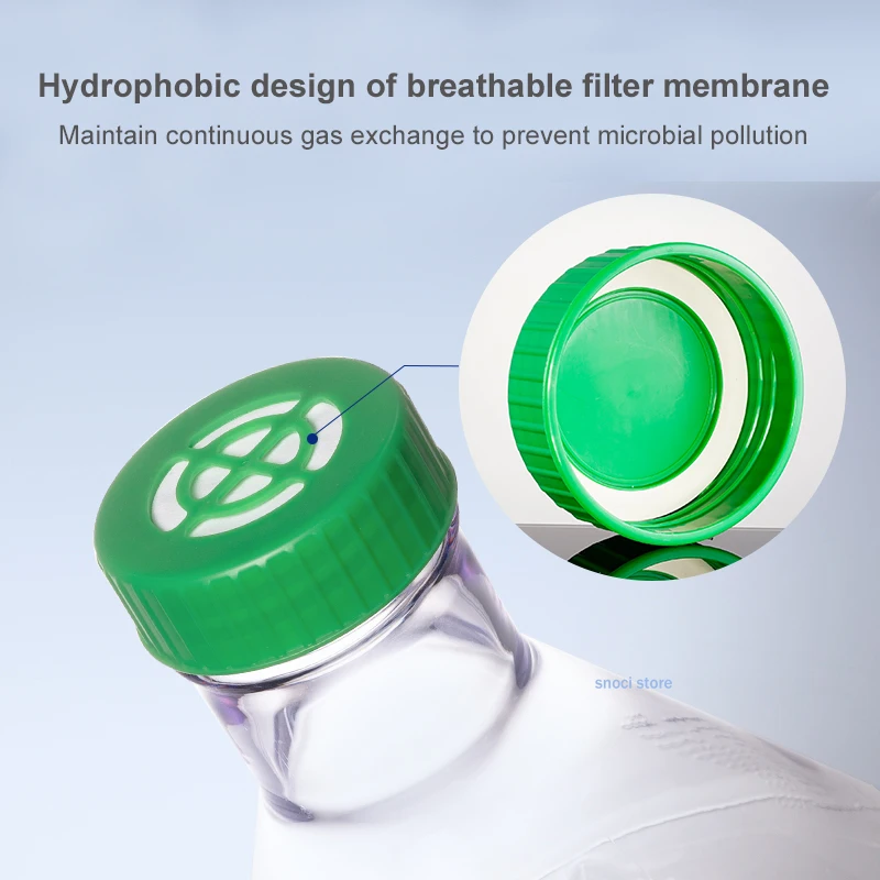 Sterile plastic bottle triangular shake flask cell culture flask shake flask conical flask shake flask With breathable cover