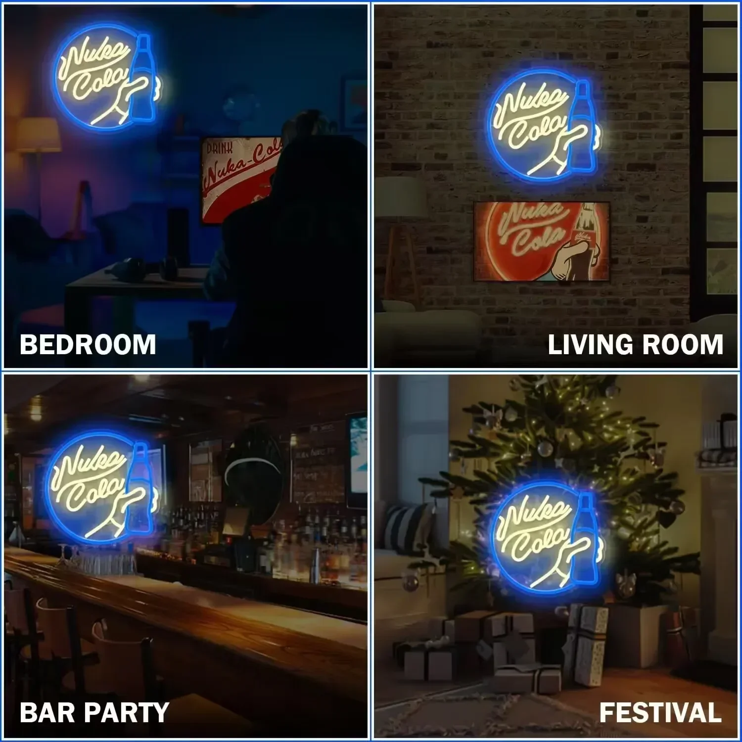 LED Neon Light Nuka Cola Neon Sign Club Party Bar Bedroom Shop Salon Pub Wall Decor Birthday Friend Gift Night Light USB Power