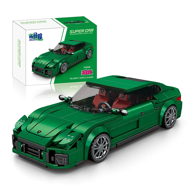 MOC سباق السيارات اللبنات مجموعة السوبر DIY نموذج سرعة مركبة الطوب الإبداعية لعبة تعليمية طفل هدية عيد الميلاد JD056-JD062 #2