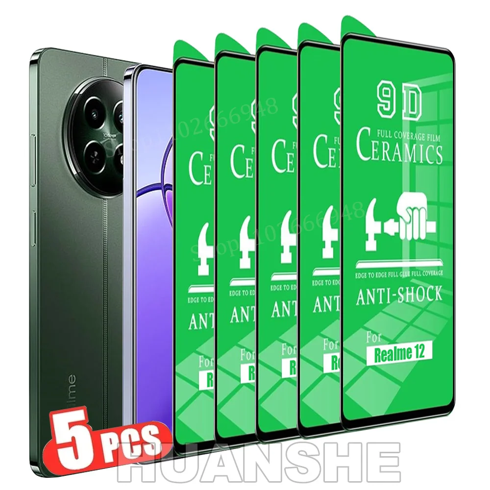 

5PCS Soft Non-Glass Ceramic Film HD Protective Screen Protector for Realme 12/11/10/9/8/8i Pro Plus, 12 Plus 5G
