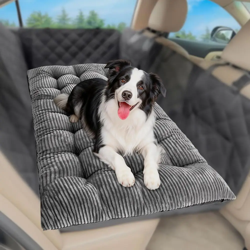 

Нескользящий автомобильный коврик для собак с хлопковым наполнителем для внедорожников, седанов и грузовиков - легко моющийся, расширяемый, для путешествий