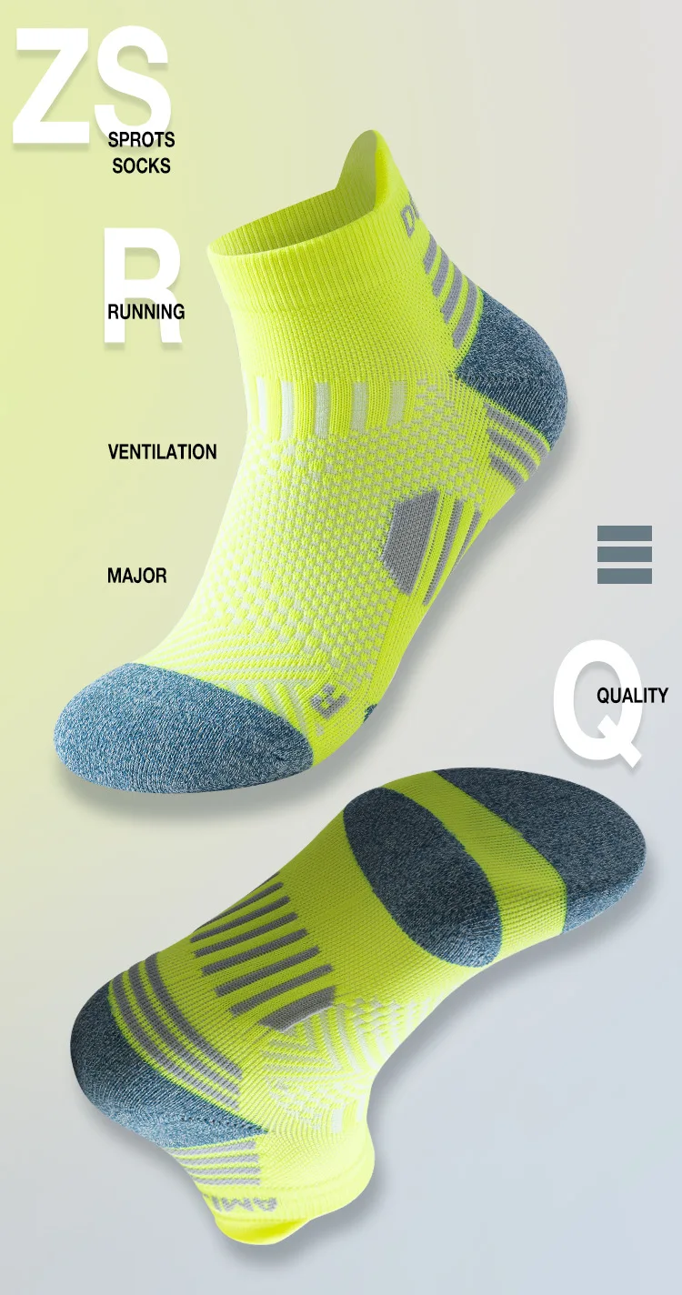 3 Paar Marathon-Socken für Herren und Damen, professionelle Sport-Knöchel-Laufsocken, verdickter, gepolsterter Schlauch, niedrig geschnitten, Fitness, kurze Socken aus Mesh – Detail 1