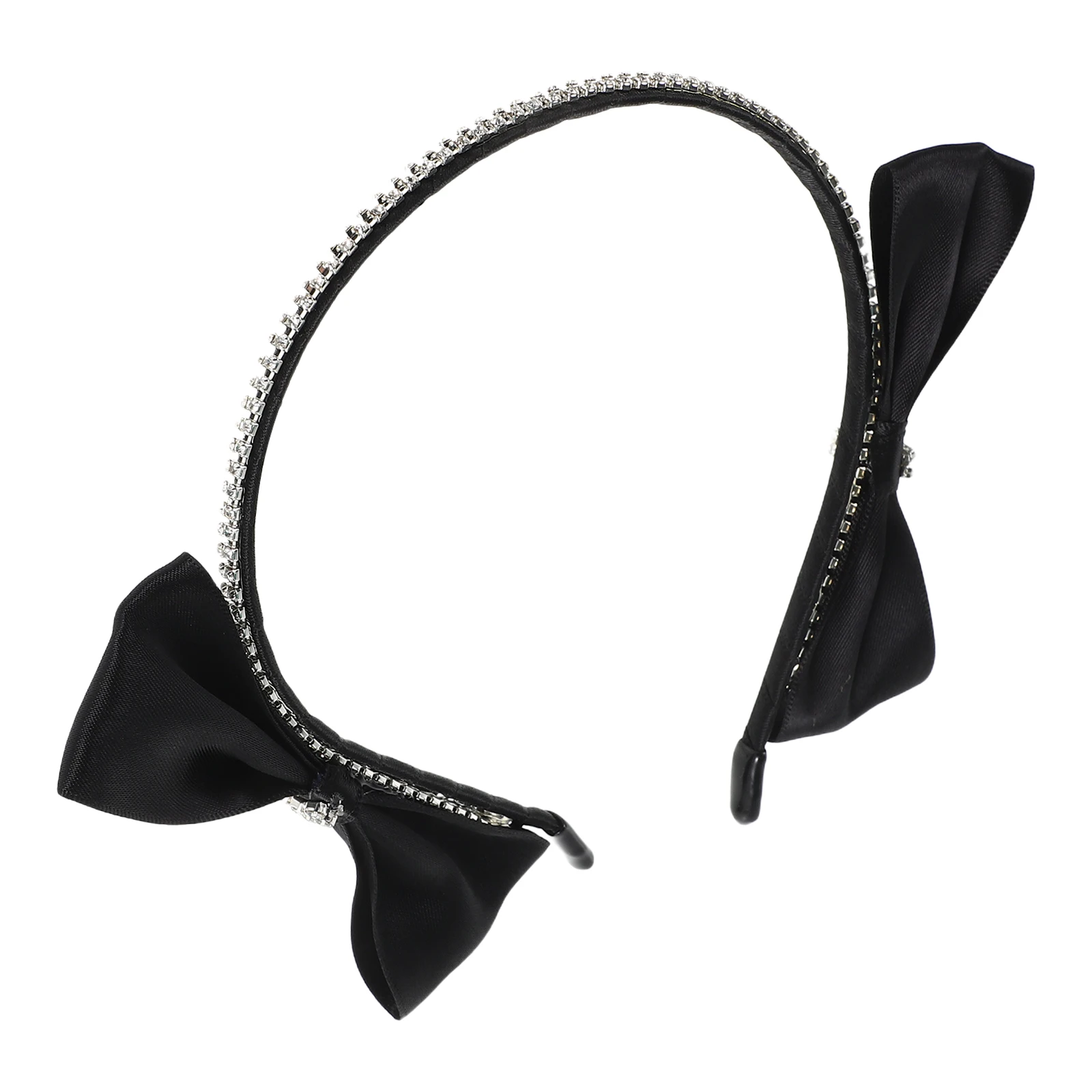 

Black Bow Headband Rhinestone Hair Band Sparkling Bowknot Hairband For Women Girls Lightweight Soft Comfortable Party Wedding