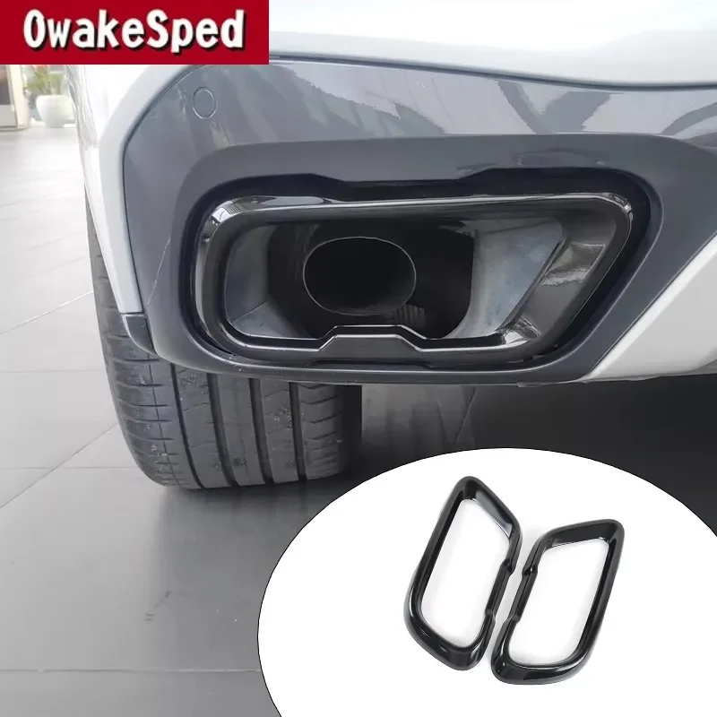 

Автомобильный глушитель, выхлопная труба, рамка, обшивка для BMW X5 G05 2019-22 нержавеющая сталь, горло, выход, внешние аксессуары, наклейка