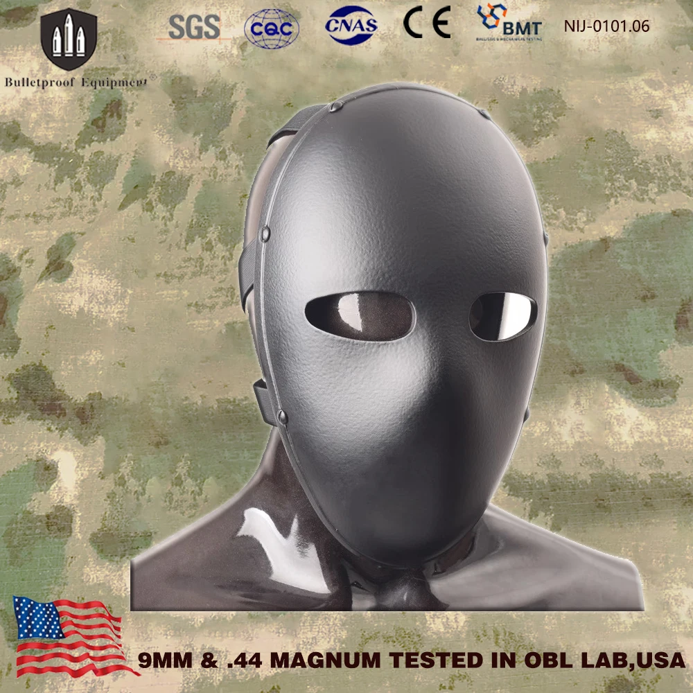 Tactical Full Face Protective Mask Helmet Level IIIA Aramid Fiber Face Guard Visor Shield For Personal Protection