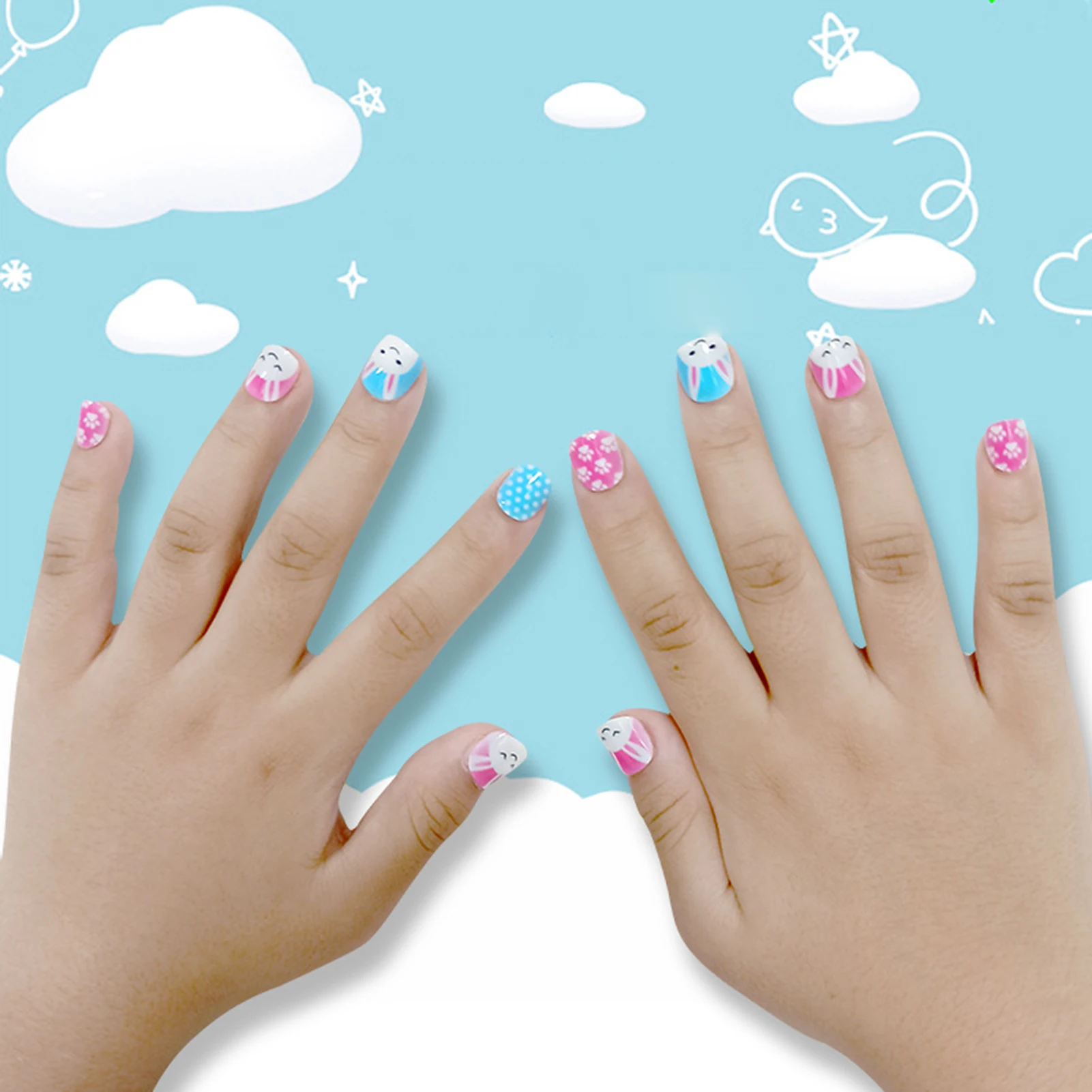 Kids Cartoon Fake Nails with Stickers Durable & Never Splitting Comfort Fake Nails for Professional Nail Art Salon Supply image 3
