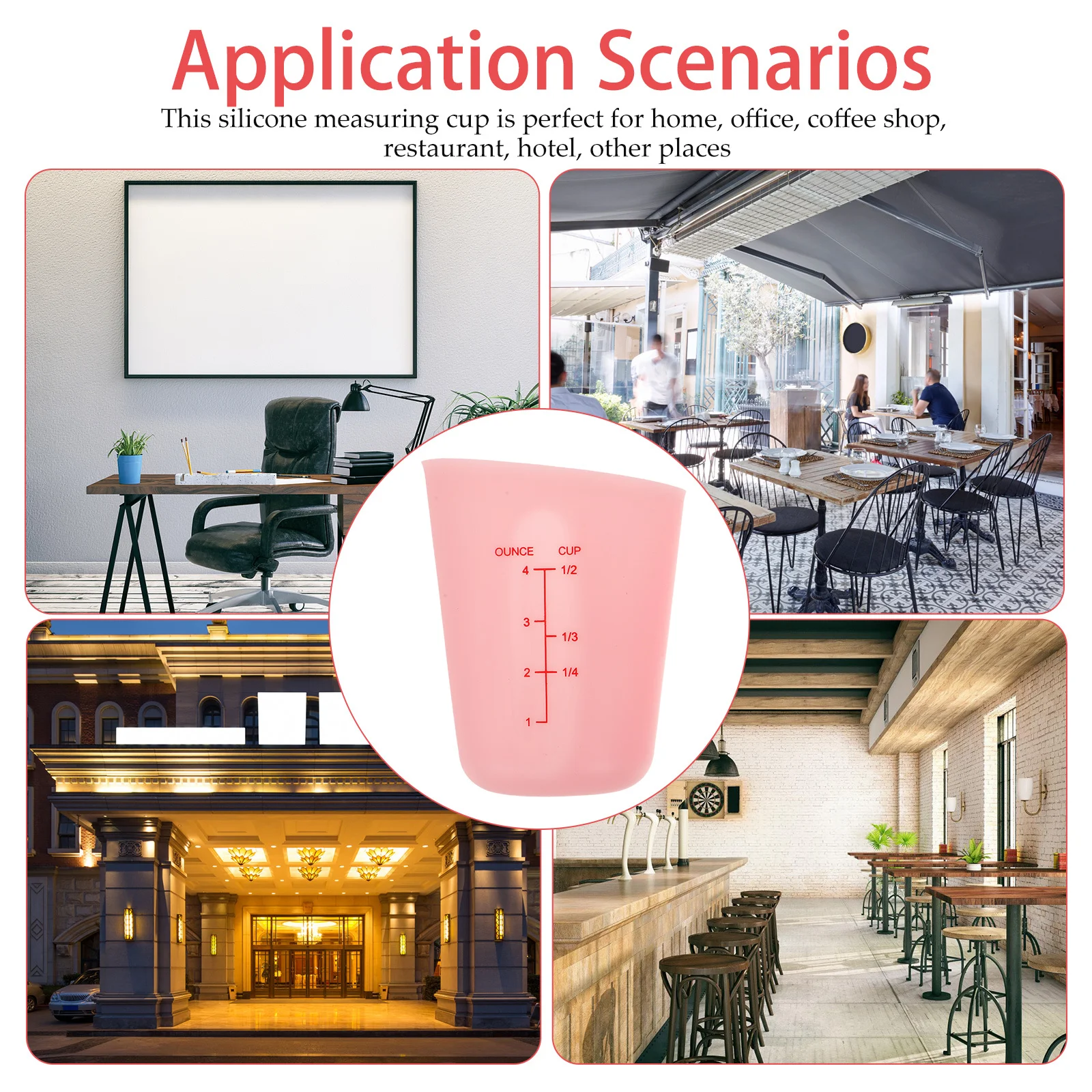 

2Pcs Silicone Measuring Cups with Dual Scale Markings Heat Resistant Transparent Mixing Cups for Baking Cooking Liquid Measuring