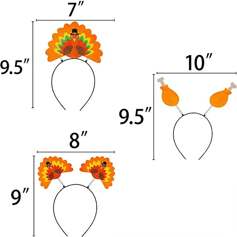 Ringraziamento carino tacchino fascia per capelli accessori per cerchietti fascia per coscia di pollo per decorazioni Cosplay per feste per ragazze