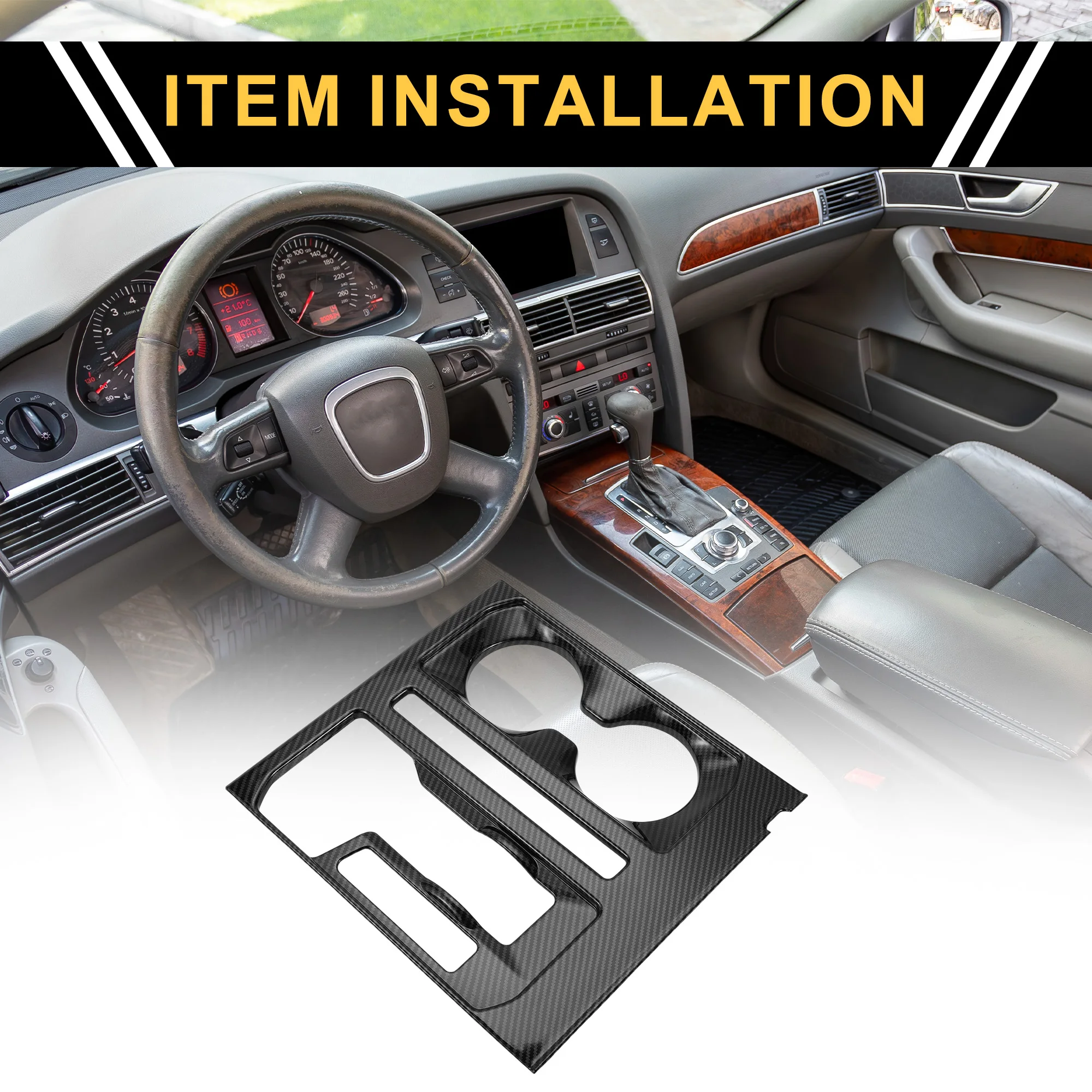 

UXCELL Gear Shift Panel Cover Tirm for Ford F-150 2021-2024 Carbon fiber pattern 1 Pc