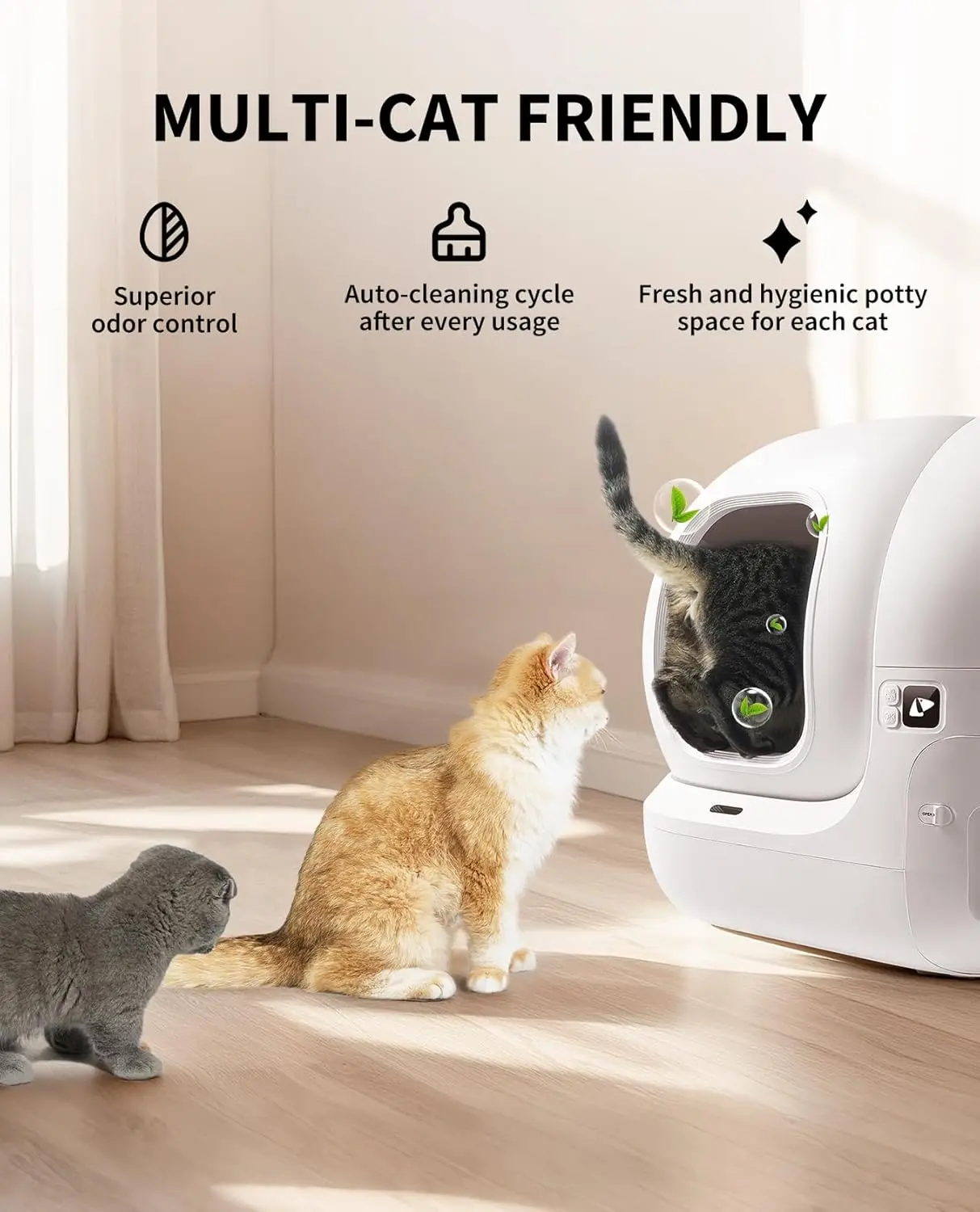 PuraMax 2 Automatic Self-Cleaning Cat Litter Box, App Control Automatic Litter Box with Safety Sensors, Odor Free &, Customized image 6