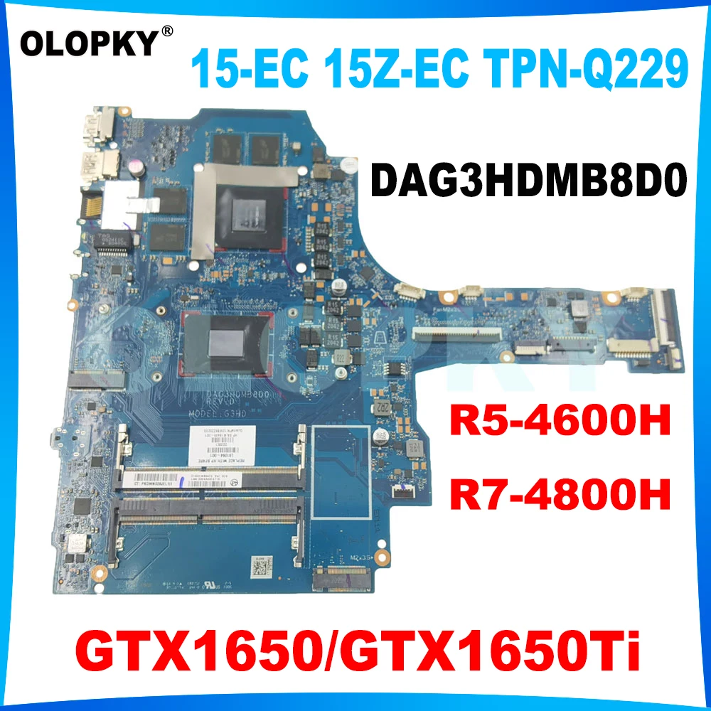 

DAG3HDMB8D0 for HP Pavilion gaming 15-EC 15Z-EC TPN-Q229 laptop motherboard R5-4600H R7-4800H CPU GTX1650/1650Ti GPU DDR4 tested