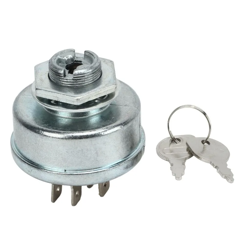 5 Terminal Ignition Switch Metal Construction Replacement Part Lawn Mower Switch 2 Keys Included Starter Switch
