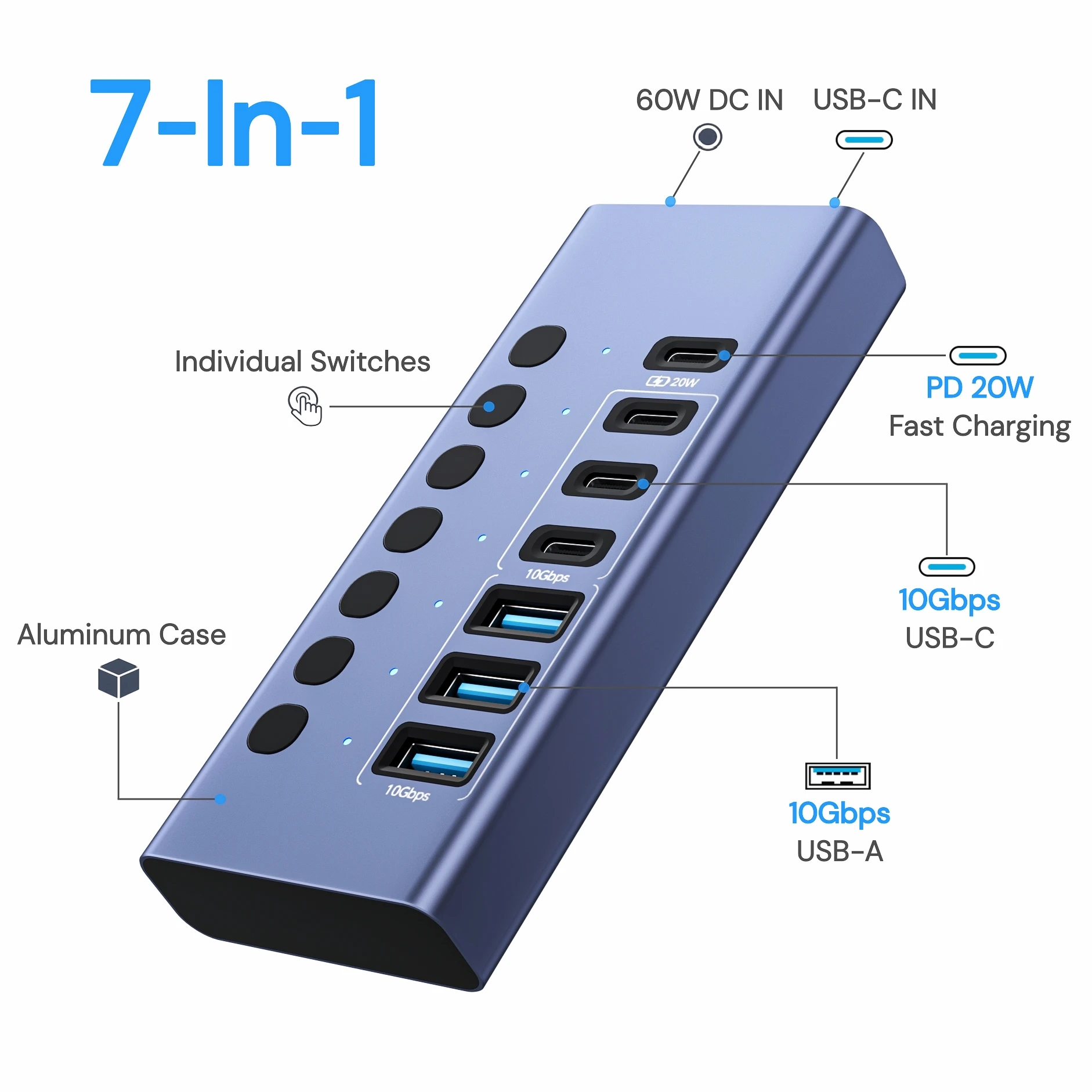 Hub USB 3.2 Gen 2 10 Gbps avec - Usb C Hub avis et prix