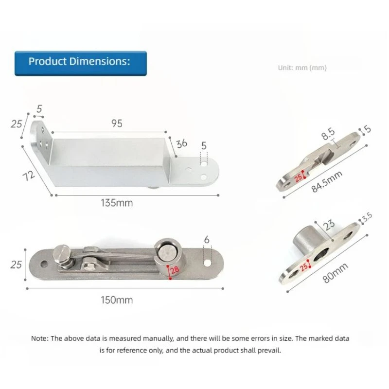 360 Degree Rotation Door Hinge Automatic Return Door Closing Positioning Door Closer Hidden Door Hinge Load-bearing 60KG