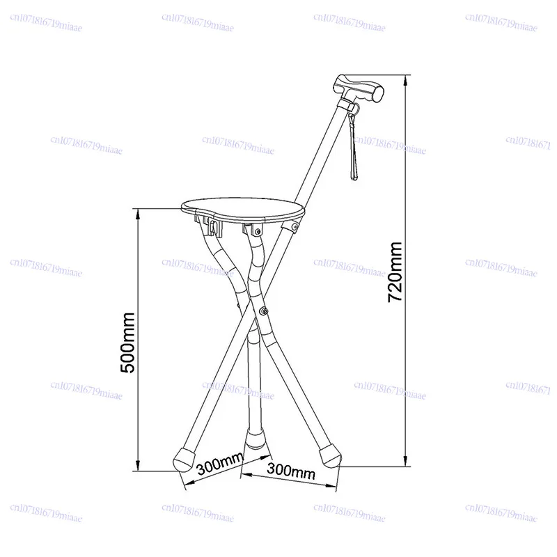 Elderly Crutch Stool Heart-shaped Seat Plate Triangular Crutches Aluminum Alloy Folding Crutches Chair Can Sit Non-slip