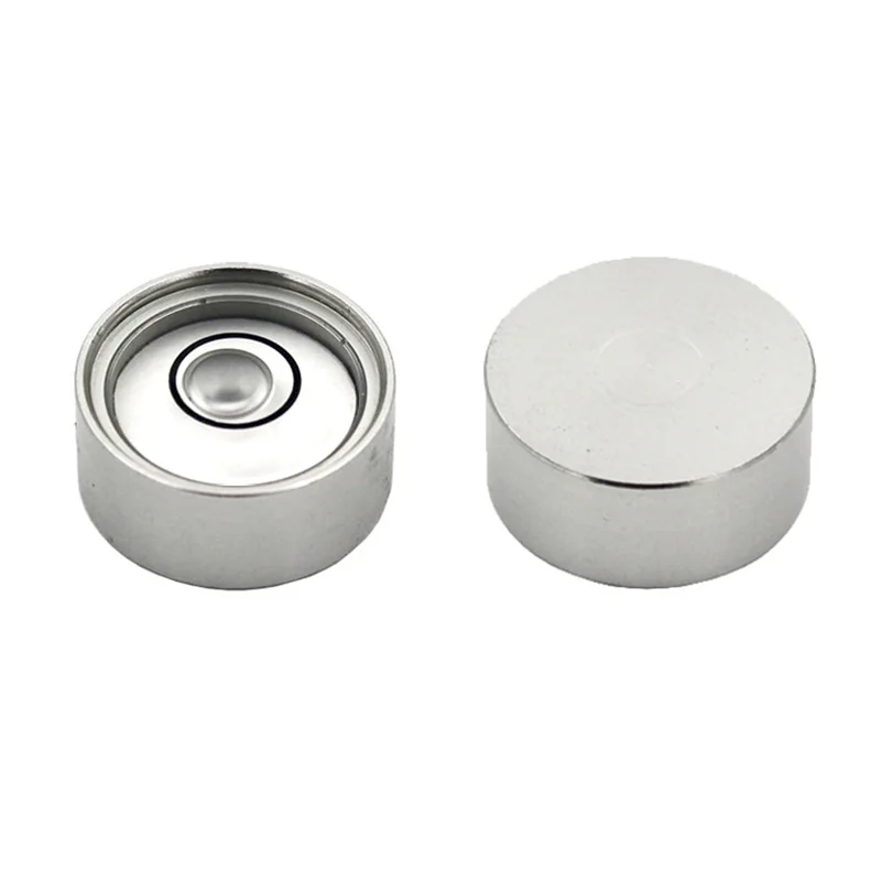 Round Metal Spirit Bubble Level Diameter 17mm 18mm Flat Nivel Water Bead Leveling Measuring Instrument Cell 1PCS