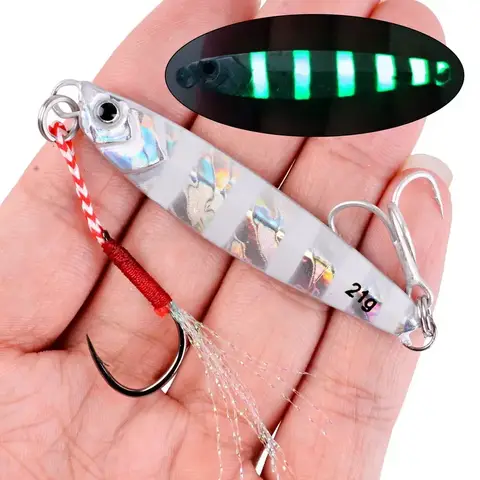 5 st metalljigg fiskedrag vikter 7g-40g trolling hårt bete abborrfiske bete tackle öring jigging lure jigs saltvattensbeten 10 best sales metalljiggfiskebete - №1