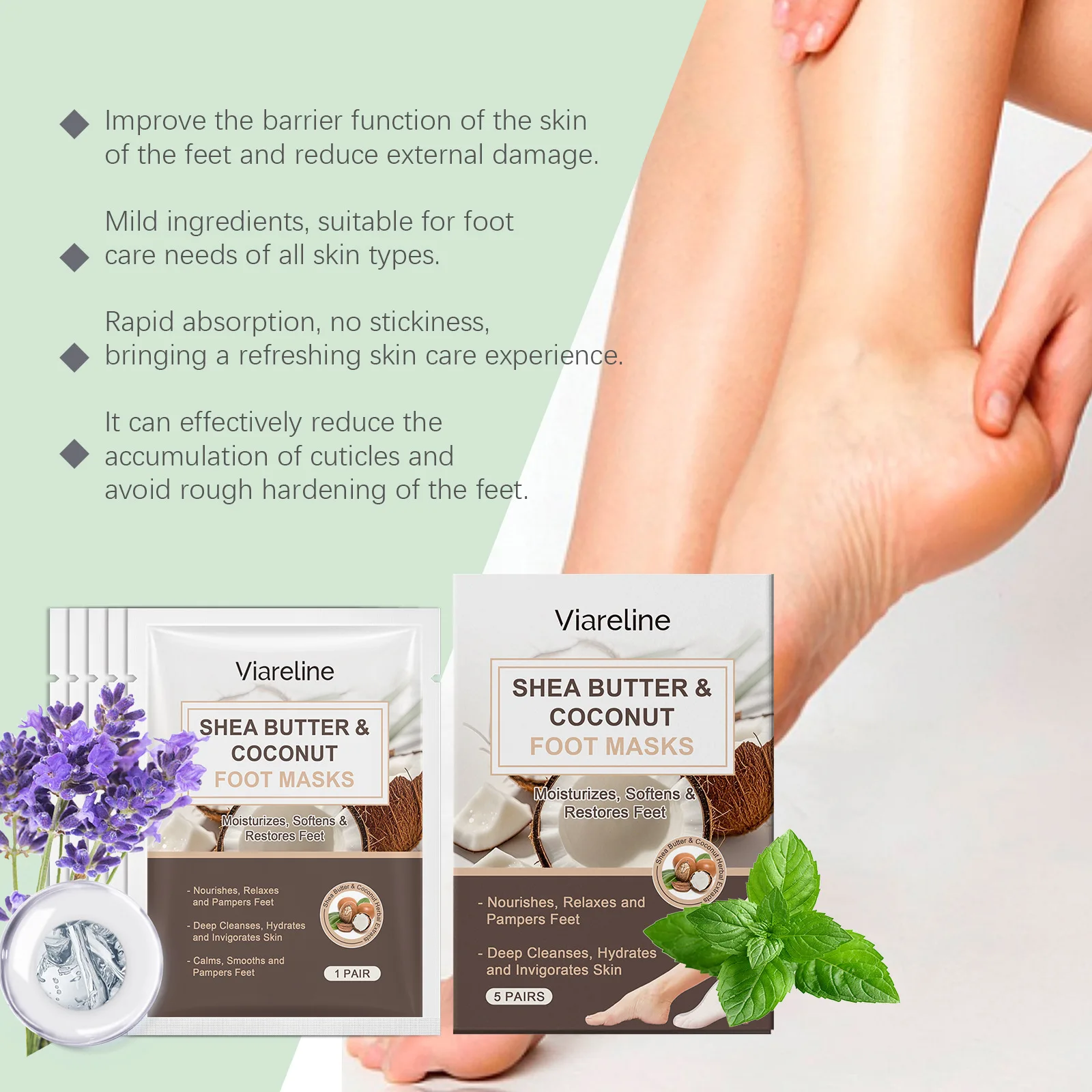 5 шт., маска для ног с кокосом – обзор и цена Foot Mask Peeling