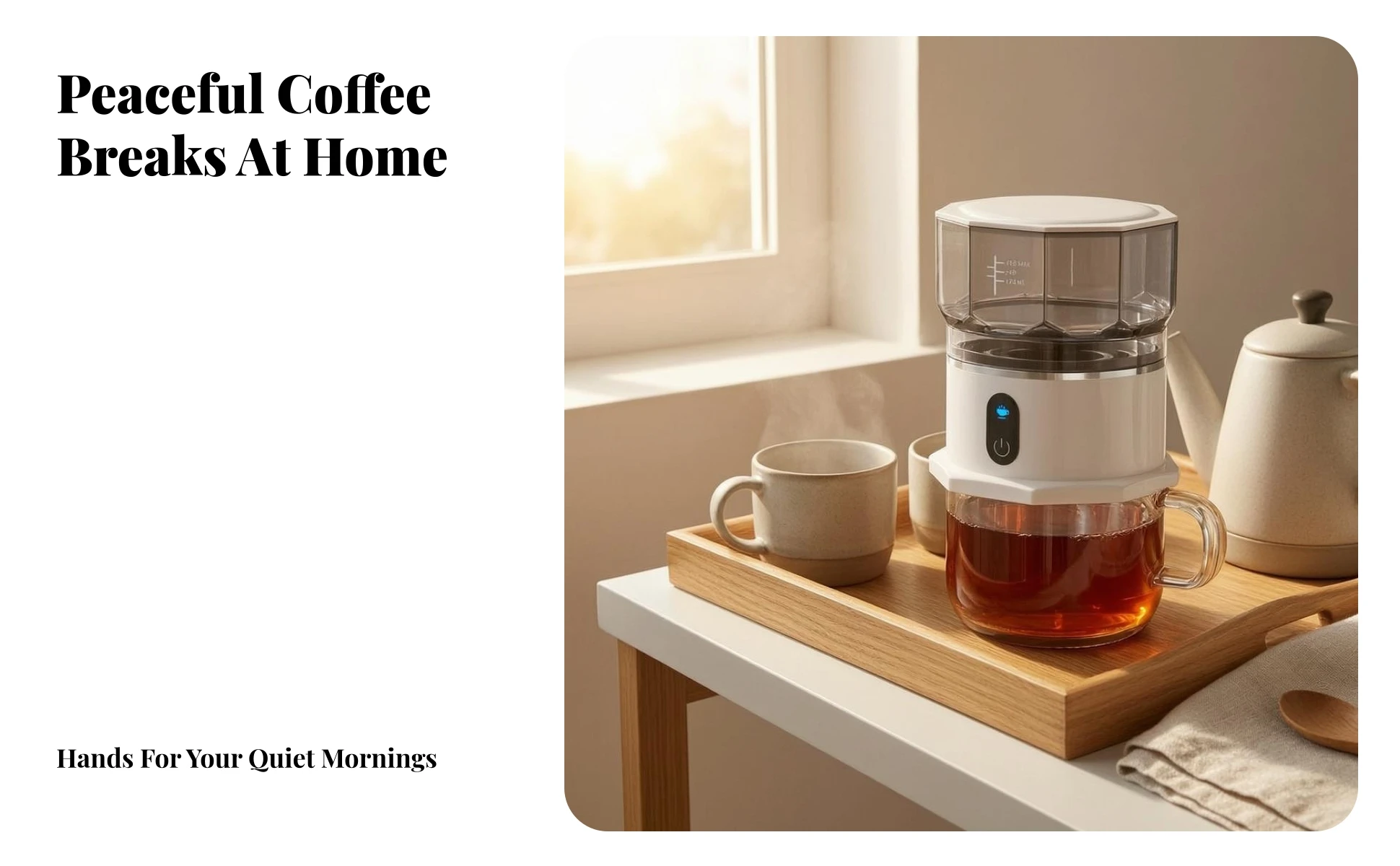 Mini Coffee Maker with Cup Portable Pour-over Coffee Brewer Appliance Small-Space Removable for Travelers, Travel, Office