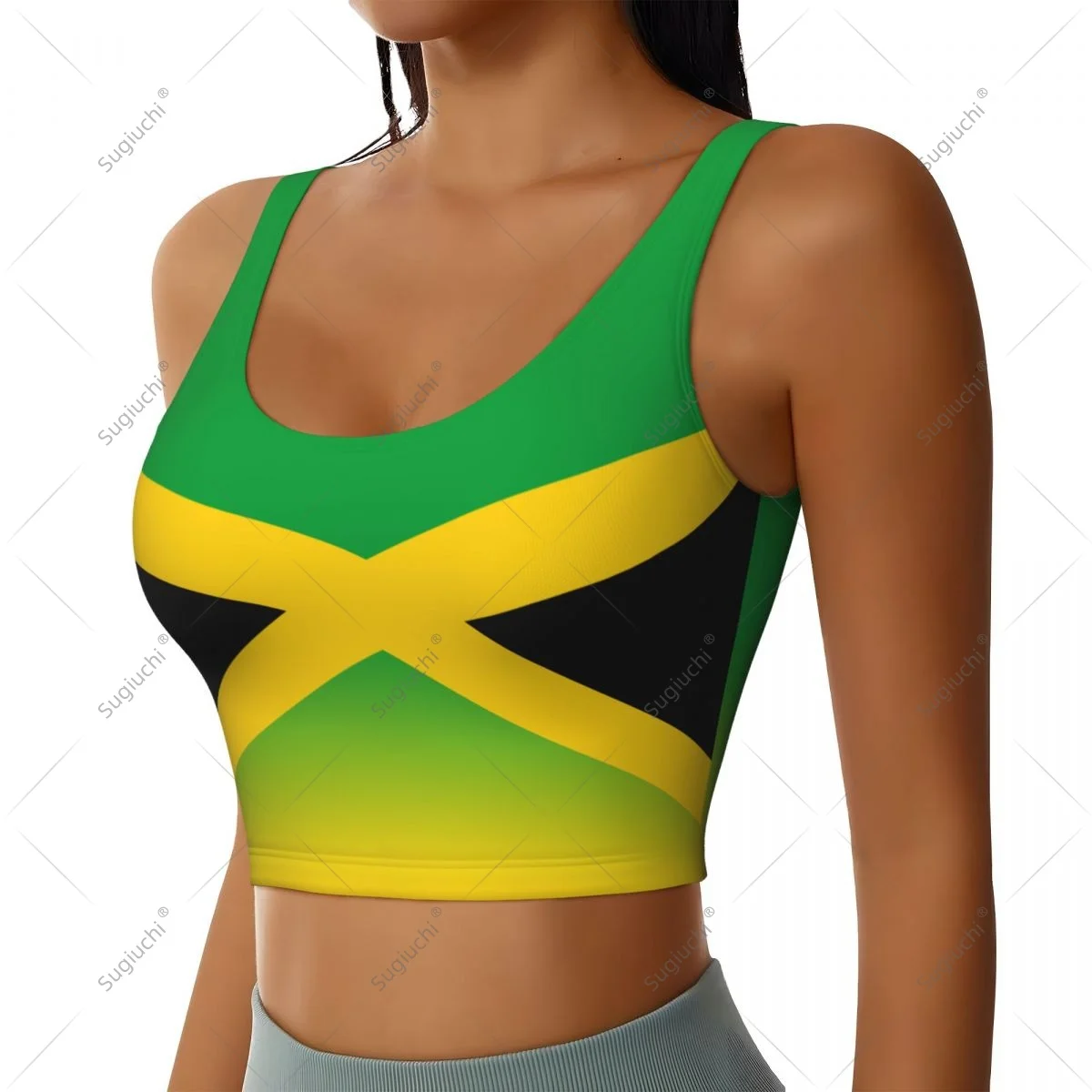 Jamaica Flag Women Girl Activities Sports Vest for Female Yoga Vest Workout Vest Lightweight Trendy