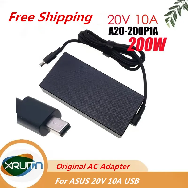 

Оригинальное зарядное устройство переменного тока 20 В, 10 А, 200 Вт A20-200P1A для Asus ProArt P16 H7606WP ROG Zephyrus G16 GA605, наконечник USB ADP-200EB B