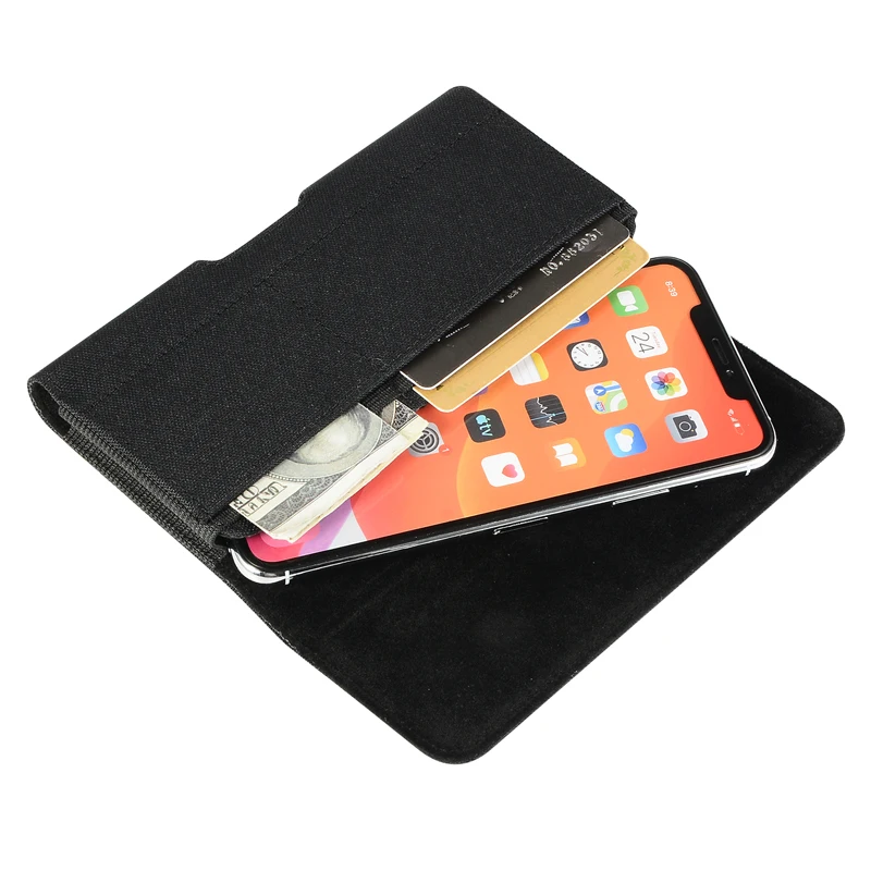 niversal Casual Phone Pouch For iPhone 17Pro 17Air 17 16 15 14 13 12 Pro Max Case Belt Clip Holster Oxford Cloth Bag Flip Cover