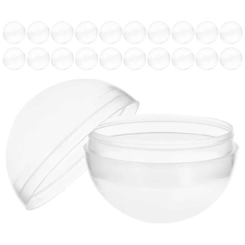 

50pcs Clear Fillable Vending Machine Twist Egg Shell For Party Favors Candy Storage Plastic Transparent Balls Empty