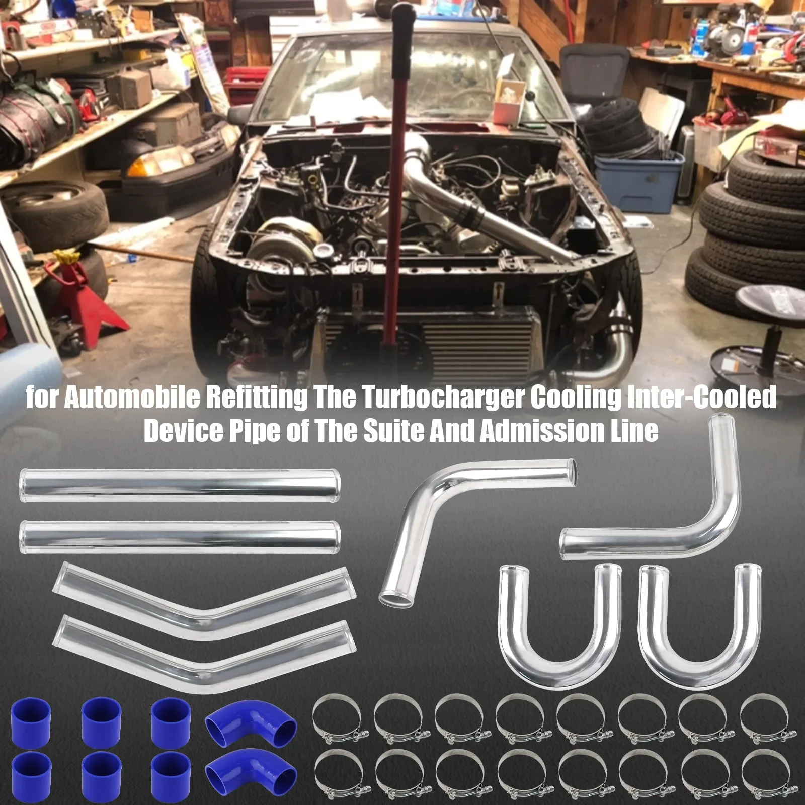 

32 Piece Car Modification Specific 2.0-inch or 3-inch Universal 2MM Thick Aluminum Intercooler Turbine Tube Kit