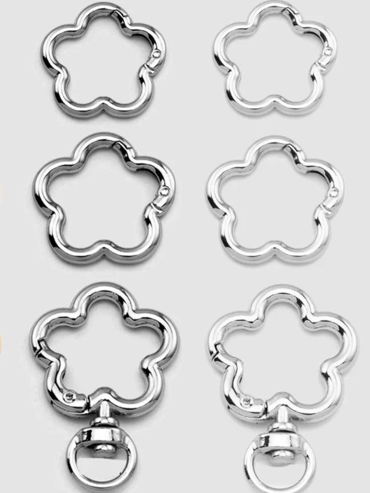5 stks Metalen Bloemvorm Sleutelhanger Sluiting Swivel Snap Sleutelhanger Bulk Bloesem Lente Snap Karabijn Haak voor Sleutelhanger Craft DIY - afbeelding 2