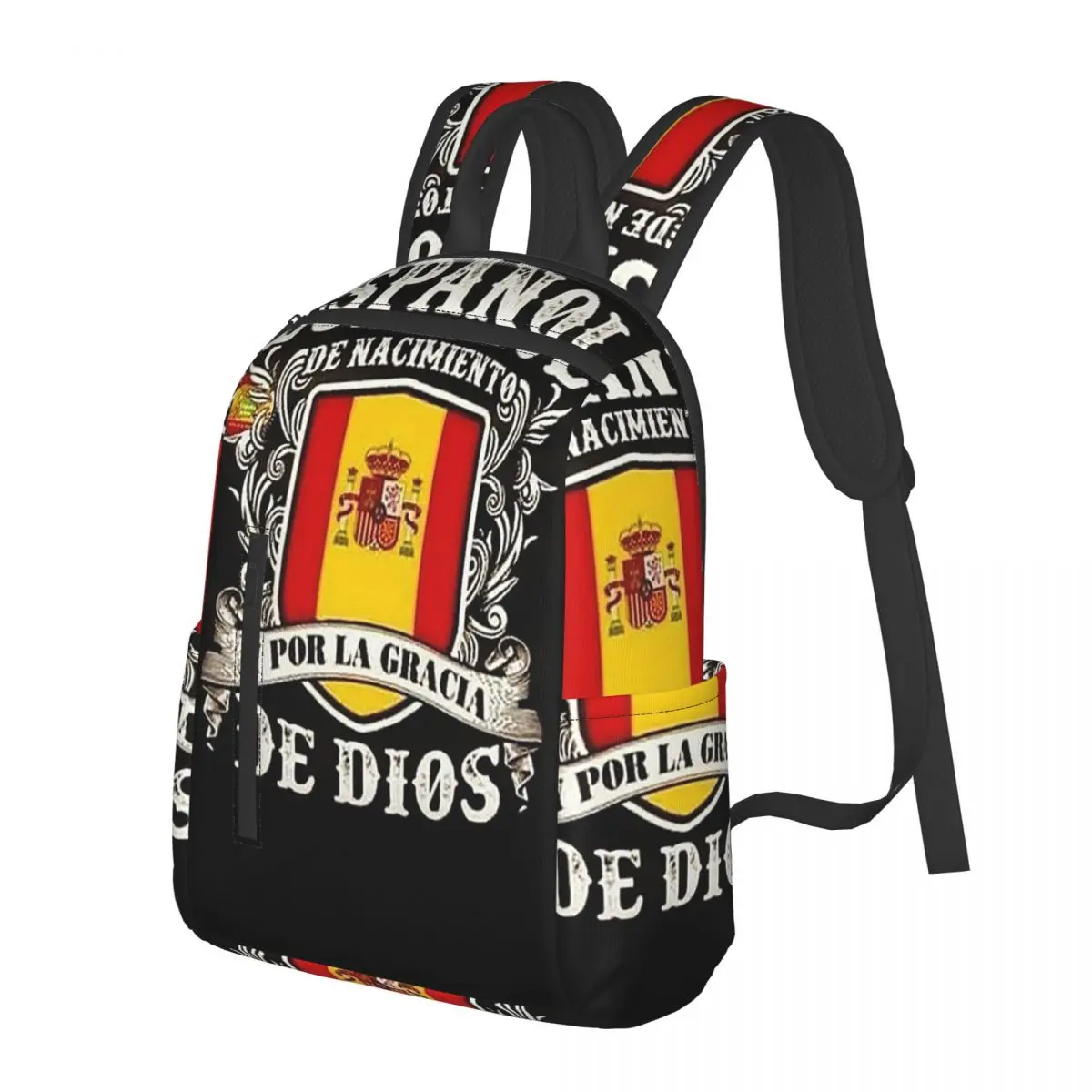 Spain Flag Plus Emblem Civil Guard Spanish Student Backpack School Bag Hiking Travel Daypack for Men Women Bookbag Shoulder Bags