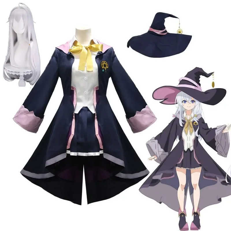 Anime The Journey of Elaina Cosplay Costume Hat Wig Wandering Witch Outfit Majo no Tabitabi Lovely Halloween Party Suit