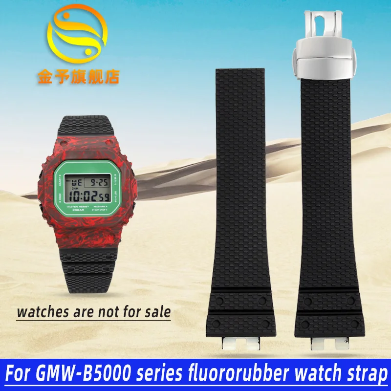 

High quality fluororubber strap For Casio GMW-B5000 GM-B2100 b2100 series soft FMK VITON watch strap replacement wristband