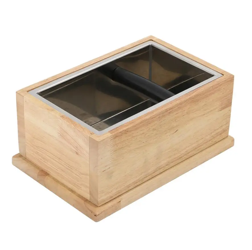 Wood  Amazon Hot Selling Stainless Steel Espresso Coffee Knock Box