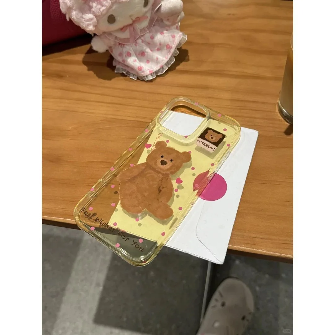 DMAWMJ-Coque de téléphone antichoc ours dessin animé mignon, coque arrière pour iPhone 16 Pro Max, 15, 14 Plus, 13, 11, 12, XR, XS, X, 7, 8 Plus