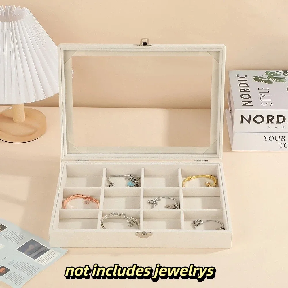 

Fashion Solid Color Mirror Jewelry Box Detachable Lightweight Jewelry Storage Case Large Capacity Necklace Storage Box Travel