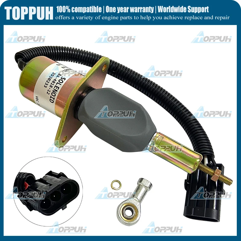 

SA-4818 Fuel Shutdown Solenoid SA-4818-12 12V compatible with 6BT 5.9L & 6CT 8.3L R300