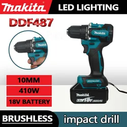 Makita DDF487 10mm Lithium battery 18V rechargeable brushless drill Electric screwdriver driver Wireless pistol drill