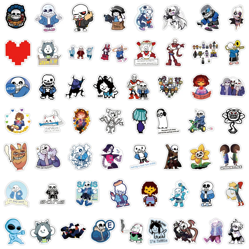 10/30/55/110PCS Gioco Undertale Adesivo Cartoon Carino Graffiti Decorazione Laptop Skateboard Tazza di Acqua Decalcomania Impermeabile Giocattolo Per Bambini