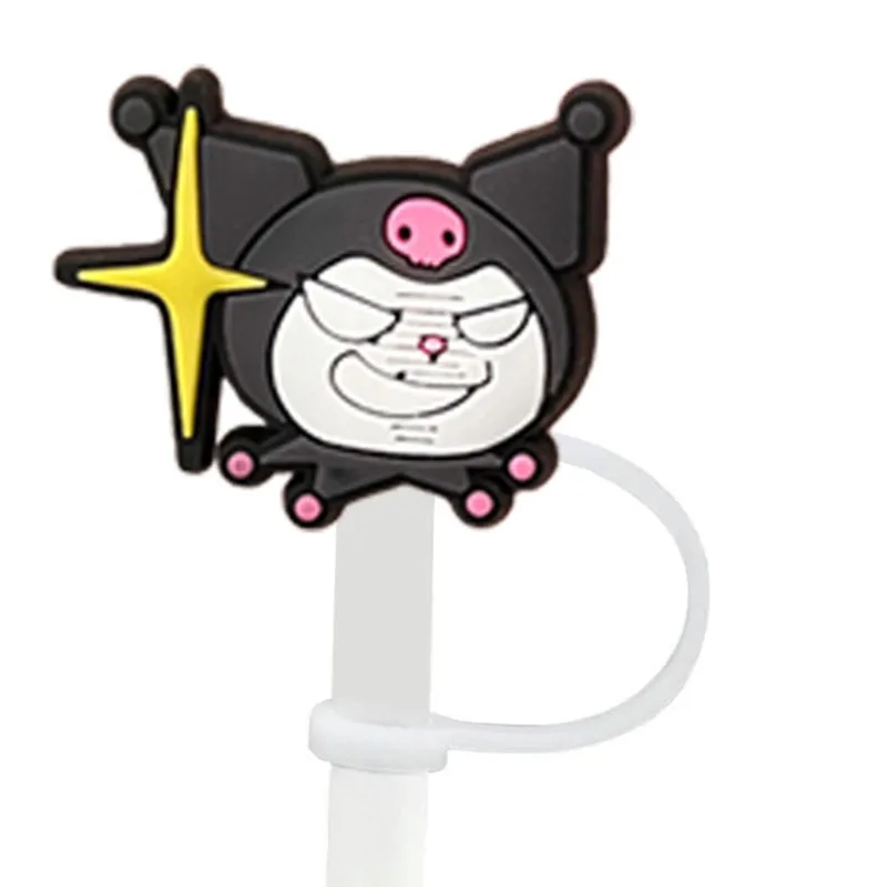 MINISO 10mm Straw Covers Cap Compatible with Stanley 30&40 Oz Tumbler Hello Kitty Kuromi Straw Toppers Reusable Dust-Proof Straw