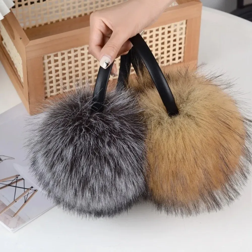 Trendy Oversize Simulated Fur Earmuffs Thickened Windproof Ear Warmer Coldproof Warm Earmuffs Winter Season